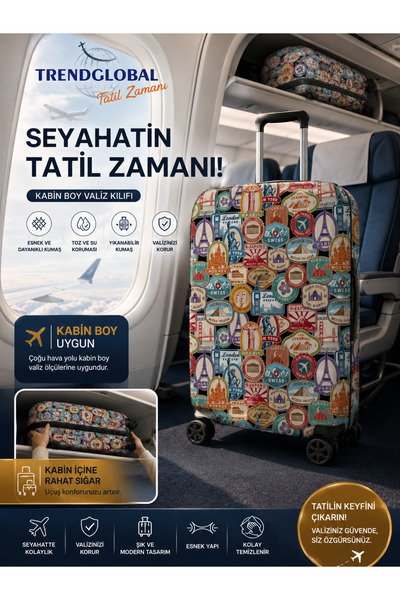 Trendglobal Valiz Bavul Koruyucu Kılfı Honolulu Desen Büyük Boy Orta Boy Kabin Boy 👉 "Çizilme Önleyici"