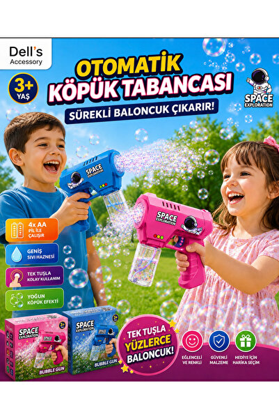 DELLS ACCESSORY Bubble Gun Baloncuk Tabancası Oyuncağı Otomatik Köpük Tabanca...