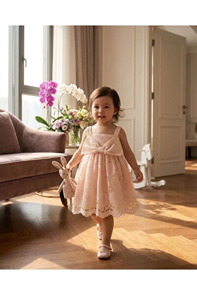 MYLİZBUTİK Girl's Strapless Evening Dress - Pink