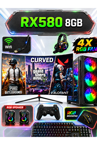 Dmc N157x (PUBG,GTA 5) I5 4430 (4.NESİL) 16gb Ram,512gb Ssd,8gb Rx580,24'oyun...