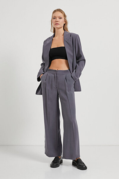 Arma Life Women's Office Style Pleated Loose Smoked Palazzo Pants