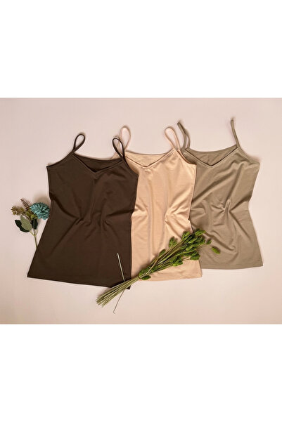 VELOURE قميص نوم نسائي من قماش مودال، 6 قطع مع أشرطة حبلية، 2 لون بني داكن، 2...