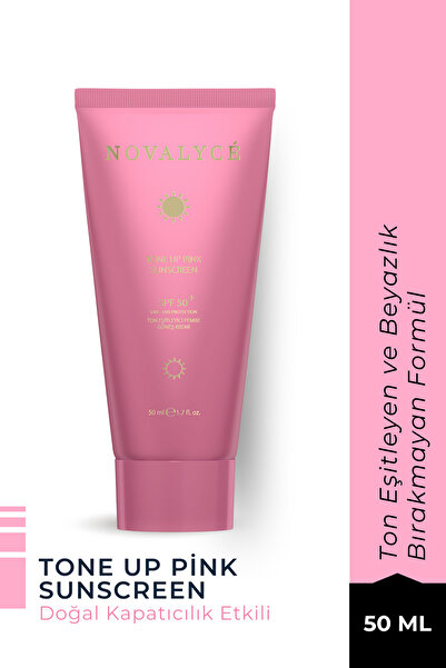 Novalyce Leke Karşıtı Ton Eşitleyici SPF 50+ Pembe Güneş Kremi 50 ml