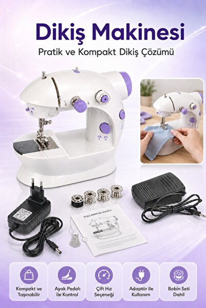 DEMPOWER Taşınabilir Mini Ev Tipi Dikiş Makinesi