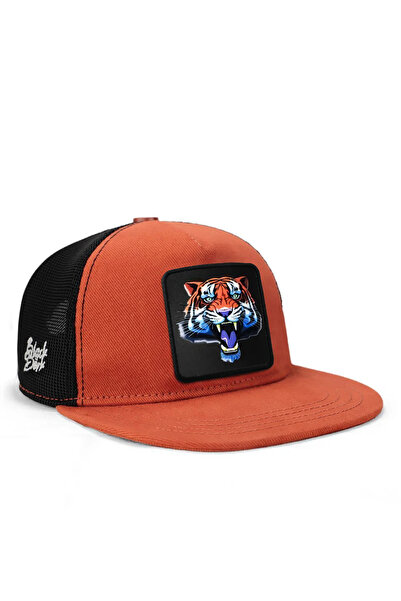BlackBörk Hip Hop Kids Tiger Logo Tile-Black Kids Trucker Hat