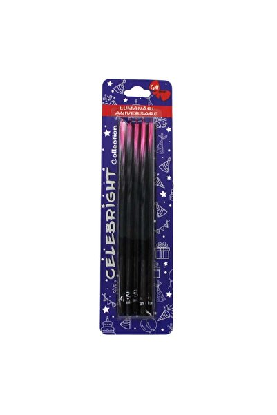 BM GİFT DESİGN Set 5 lumânări tort roz negru Celebright 14.5cm