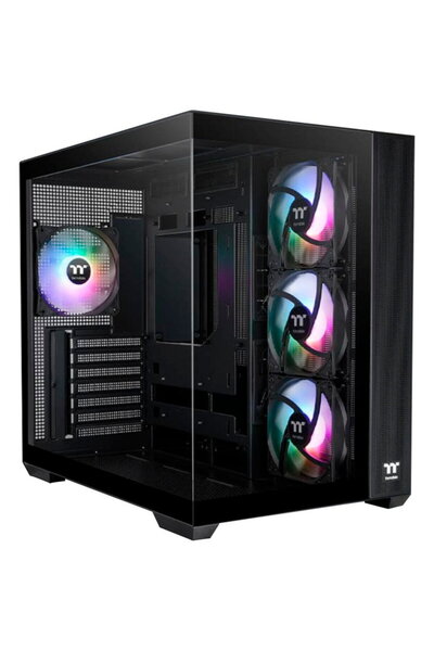 THERMALTAKE Mid Tower Fara sursa View 380 TG ARGB Negru