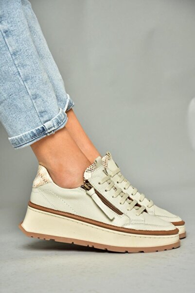 Fox Shoes P555306603 Μπεζ Γνήσιο Δέρμα Αθλητικά Αθλητικά Παπούτσια