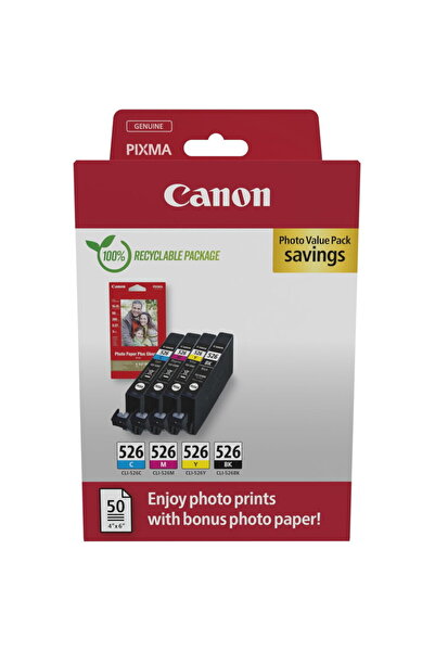 Canon Ink Photo Value Pack CLI-526 (incl. 50 sheets 10x15 photo paper)
