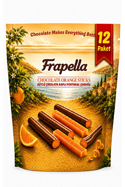 Frapella Sütlü Çikolata Kaplı Portakal Çubuğu 80 Gr. x 12 Adet