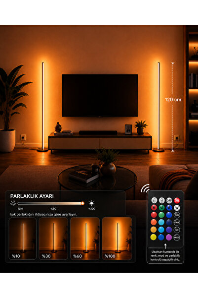 neeko Nexus Rgb Stıck Led Lambader Full Renk Full Rgb Uzaktan Kumandalı Aydınlatma Sistemi Dimlenebilir