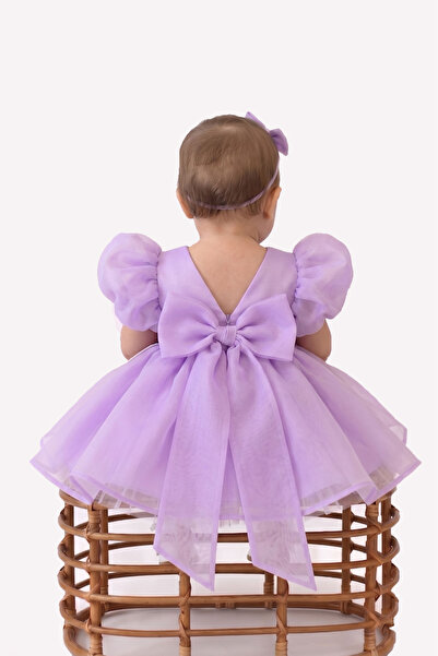 Bertuğ Bebek Lila Karolin Pamuk Saten Kız Bebek Çocuk Romper Külotlu Abiye El...