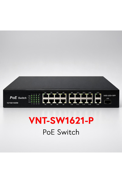 venot VNT-SW1621-P 16 PORT FULL GIGA POE 2 PORT UPLİNK GIGA 1 SFP PORT SWITCH...