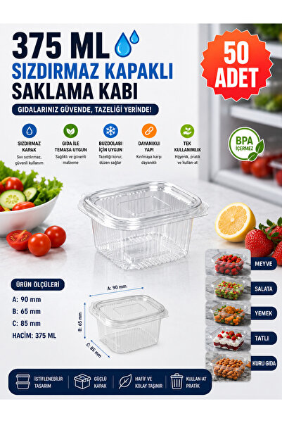 YOK YOK AMBALAJ Disposable Storage Container with Plastic Lid Leak Proof Cont...