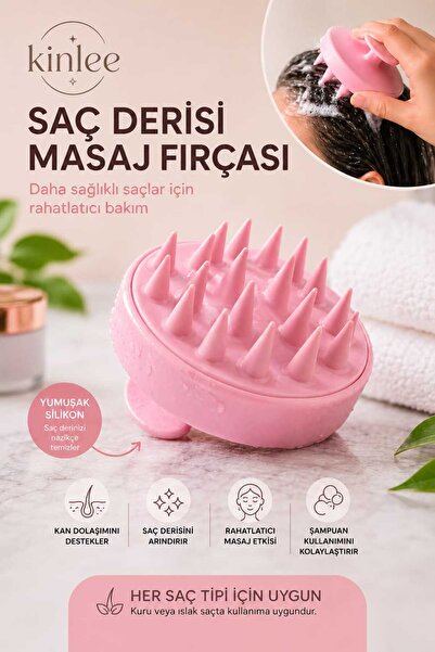 Kinlee Silikon Saç Derisi Masaj Fırçası – Şampuan Dağıtıcı, Kepek Karşıtı, Ka...