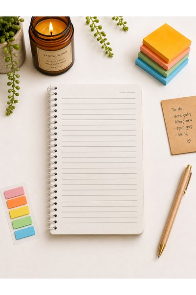 PickyTidy غلاف مغلف بالسيلوفان مقاس A5، 1 قطعة مسطرة، 80 ورقة، 80 جرام، دفتر ملاحظات