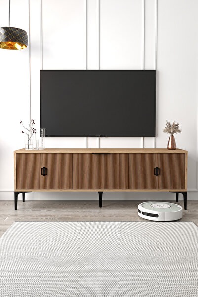 Evmo Home 3503 Neva Tv Ünitesi 150 Cm 3 Kapaklı Yunus - Sepet Tv Sehpası