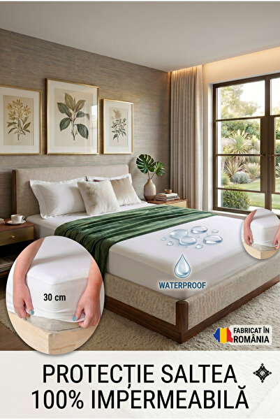NufJoy Husa Protectie Saltea Impermeabila AquaStop, Fixare cu Elastic, Inalti...
