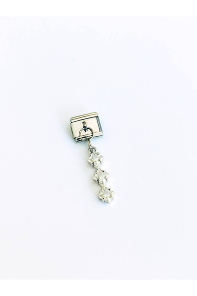 Umrece 3 Row Baguette Stone Charm