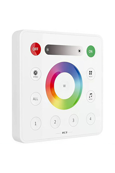 POWERR LED AYDINLATMA 5V - 24V RC3 RGB ve RGBW Duvar Paneli 4 Bölge Dimmer Ko...