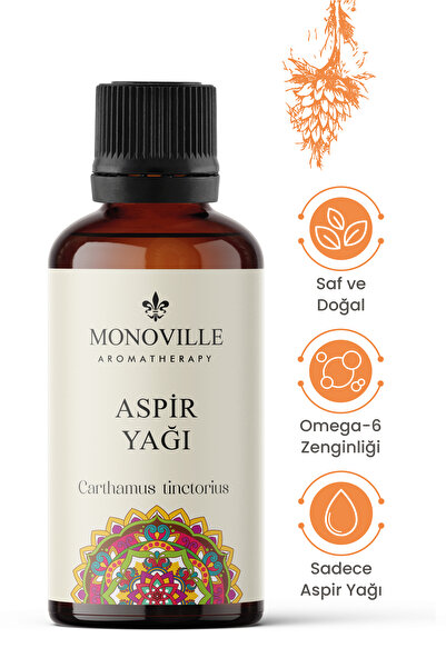Monoville Aspir Yağı 30 ml Soğuk Sıkım Saf ve Doğal (Safflower Oil)