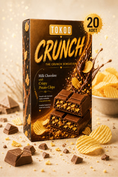 Tokoo Crunch - 75g*20ad. Patates cipsi dolgulu Sütlü çikolata