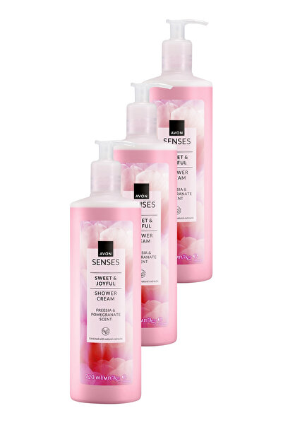 AVON Senses Sweat & Joyful Frezya ve Nar Kokulu Krem Duş Jeli 720 Ml. Üçlü Set