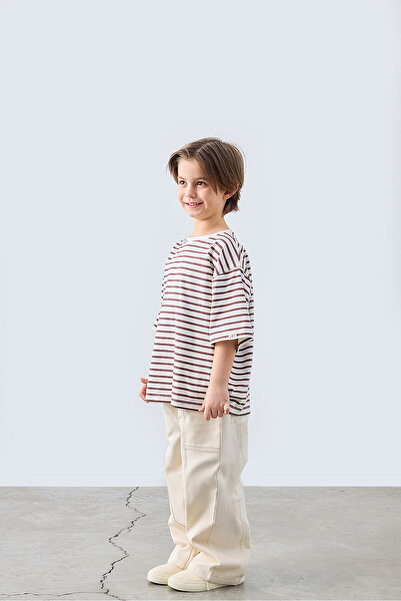 Marvy Brown Striped Tshirt