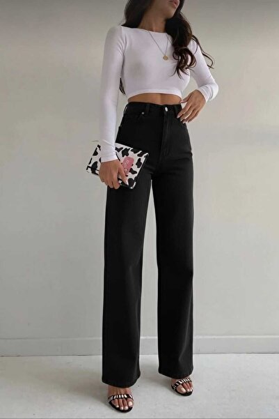 DRC trend Blugi negri casual pentru femei Power Lycra, cu talie înaltă, model...