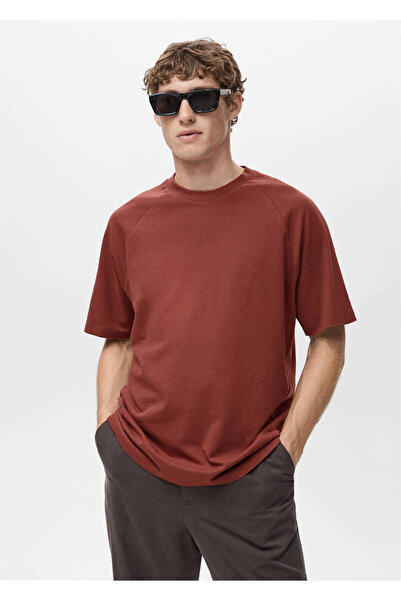 MANGO Man Tricou din bumbac și in cu croială relaxată
