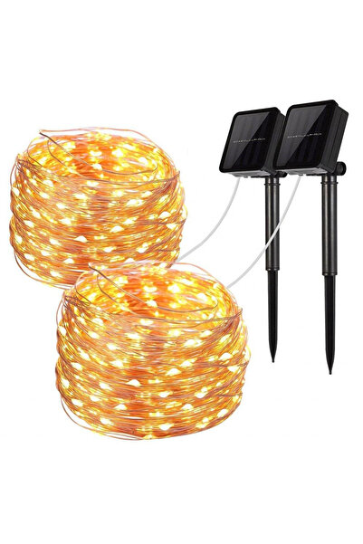 borayris Güneş Enerjili Solar 12 Metre Peri Led Sarı Renk Dış Ortam 8 Yanma Modu