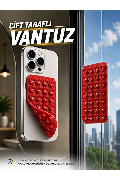 Case collection Slikon Çift Taraflı Vantuz Telefon Tutucu Vakum,Cama Yapışan ...