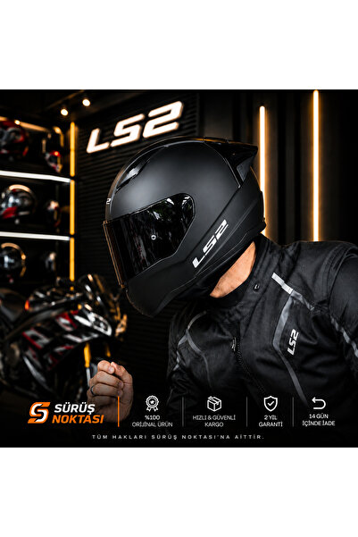 LS2 RAPID 2 RACE MAT SİYAH KASK (Siyah Vizörlü + Spoiler + Hediye)