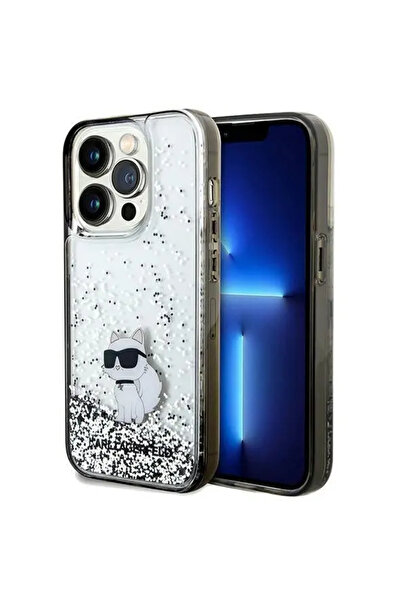 Karl Lagerfeld Carcasă Choupette cu sclipici lichid pentru iPhone 14 Pro - tr...