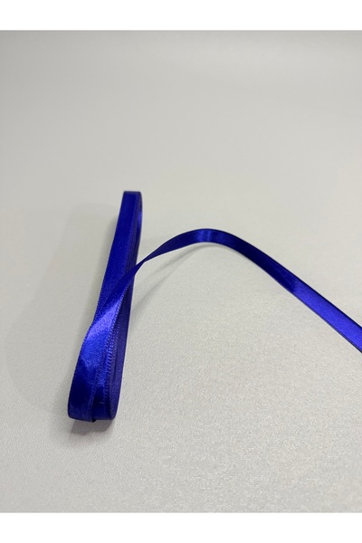 edalle Saks Mavi Saten Kurdele 1 Cm 10 Metre, Özel Gün Hediye Süsleme Kurdelesi