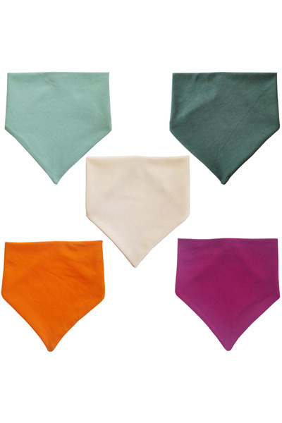 Baby Minik Triangle Scarf Combed Cotton Drool and Feeding Bib 5 Pieces