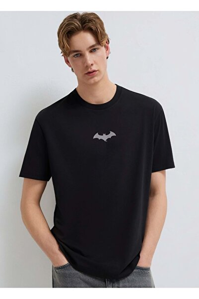 Mavi M066878 Batman Printed T-Shirt Men's T-Shirt Black