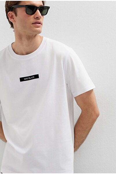 Mavi M0613528 Black Printed T-Shirt Men's T-Shirt White