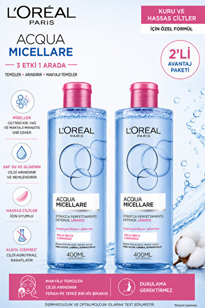 L'Oreal Paris Dermo Expertise Hassas Ciltler İçin Kusursuz Makyaj Temizleme S...