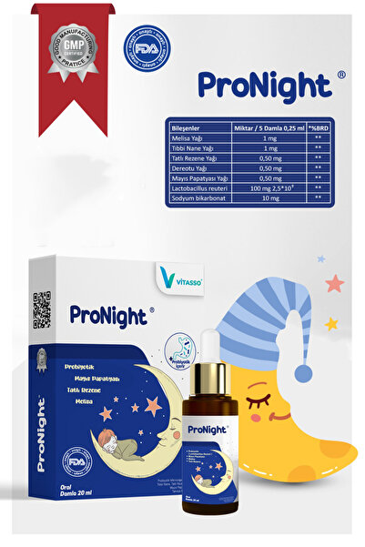 Vitasso PRONİGHT PROBİYOTİK MIKROORGANIZMA , MELISA ,TIBBI NANE ,TATLI REZENE...