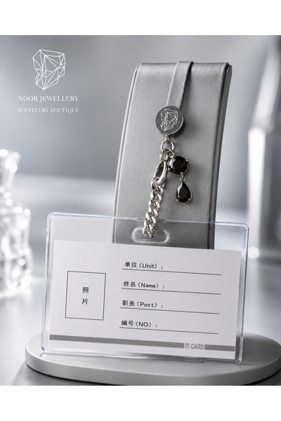 NOOR JEWELLERY ID CARD HOLDER -BLACK -هولدر بطاقة العمل- حامل بطاقة - هولدر