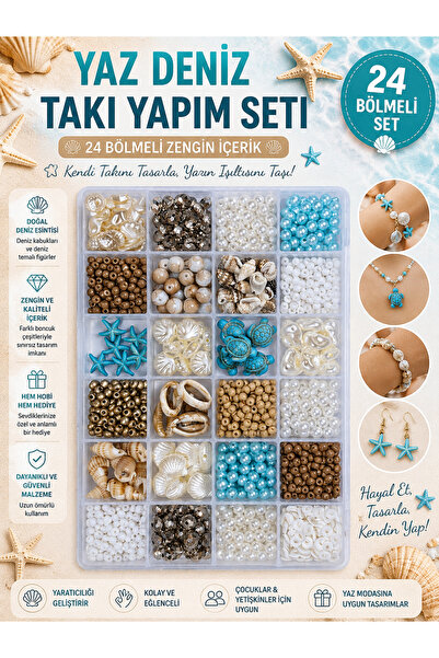 By MO Accessories Yaz Sezonu Doğal Taş Deniz Yıldızı Deniz Kabuğu Fimo Kum Bo...
