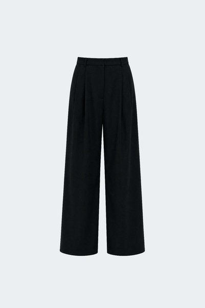 Suud Collection Black Lina Pleated Trousers