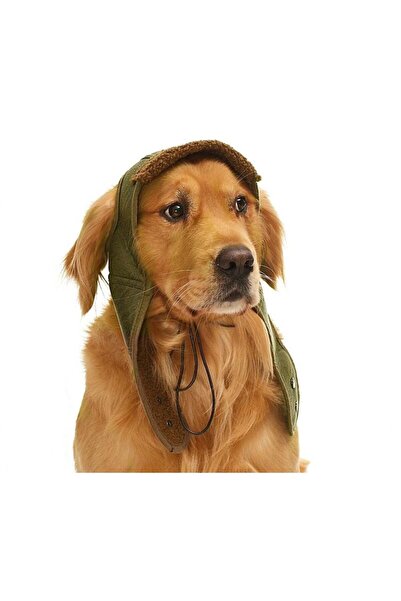 Petza Küçük Orta ve Büyük Irk Köpek Şapka Pilot Yeşil