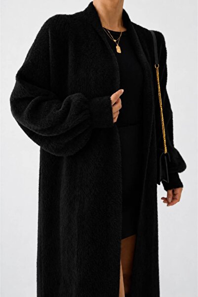 DAĞON'S Beard Fabric Long Knitwear Cardigan
