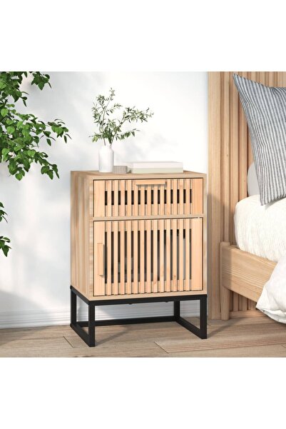 Concept Dulap noptieră, 40x30x55,5 cm, lemn prelucrat & fier