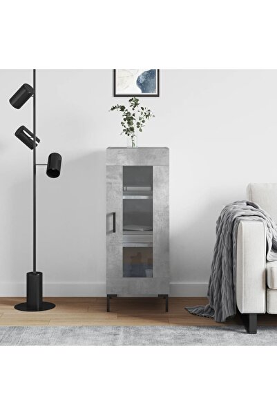 Concept Servantă, gri beton, 34,5x34x90 cm, lemn compozit