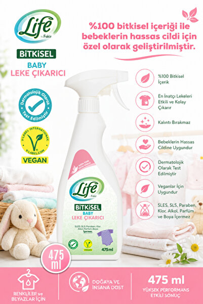 Life by Fakir Baby Bitkisel Leke Çıkarıcı 475 Ml %100 Bitkisel Dermatolojik o...
