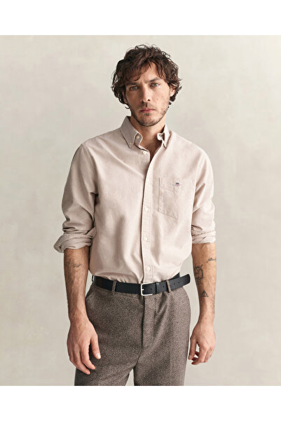 Gant Erkek Kahverengi Regular Fit Düğmeli Yaka Oxford Gömlek