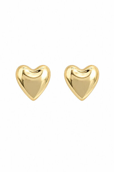 DEMOKAN Women's Earrings Medium Size Chubby Heart Earrings